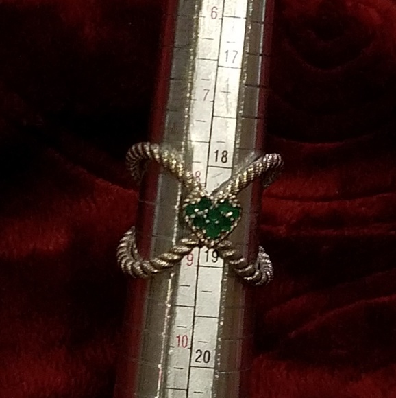 Judith Ripka ~ Chrome Diopside 💚 "X" Factor Ring - Picture 7 of 8